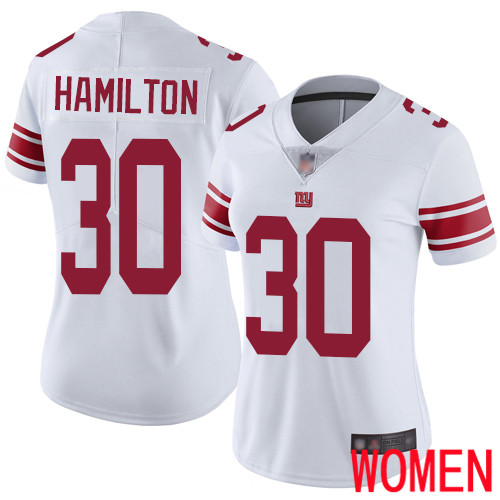 Women New York Giants #30 Antonio Hamilton White Vapor Untouchable Limited Player Football NFL Jersey